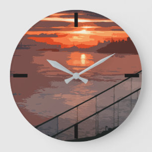 San Francisco Sunrise Grande horloge rétro
