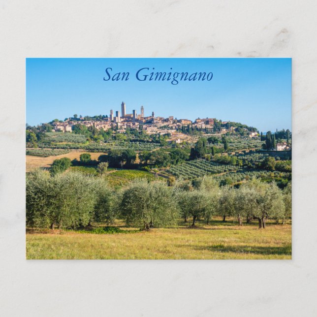 San Gimignano skyline, Toscane, Italie Carte posta (Devant)