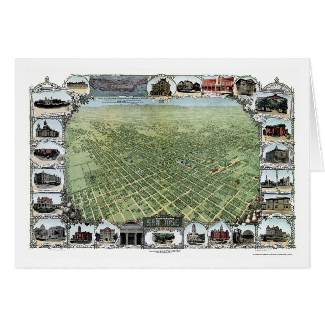 San Jose, carte panoramique de CA - 1901 (Devant horizontal)