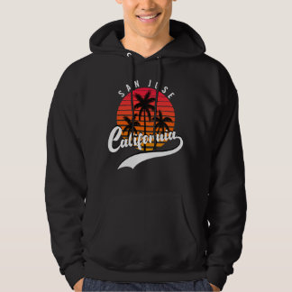 San Jose Retro Coucher De Soleil Et Palmiers Sweat