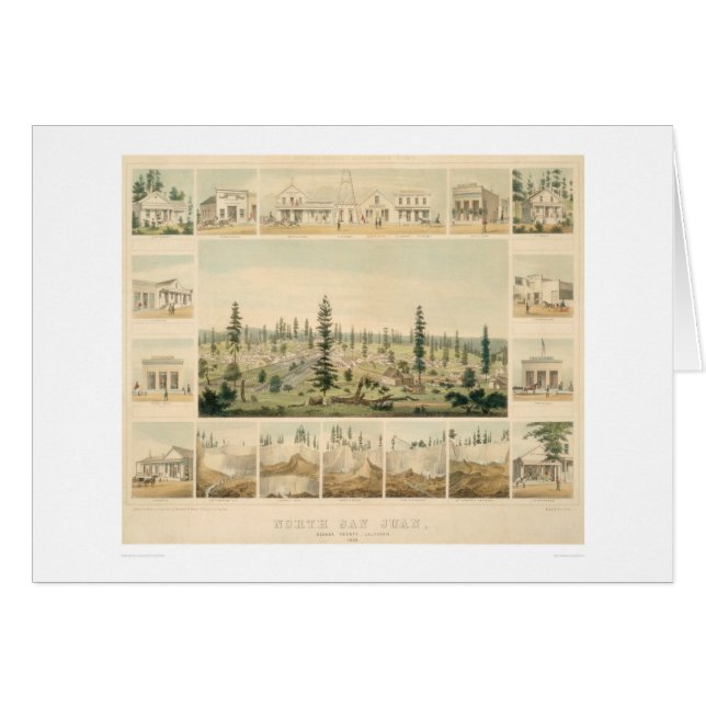 San Juan du nord, carte panoramique 1858 (1567A) (Devant horizontal)