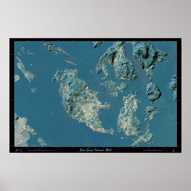 San Juan Island, Washington satellite poster (Devant)
