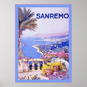 San Remo ~ Poster de voyage italien Vintage