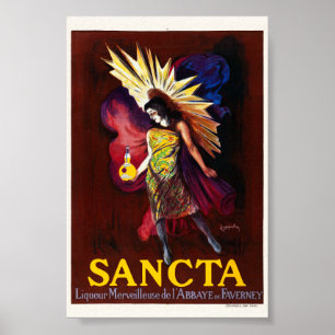 Sancta Liqueur France Poster vintage 1925