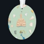 Sand Castle Architect Beach House Personnalisable<br><div class="desc">Un souvenir de vacances d'été à retenir ! Ajoutez votre texte sur le dos pour un cadeau vraiment personnel.</div>