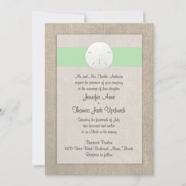 Sand Dollar Beach Wedding Invitation à se marier - (Devant)
