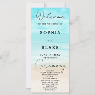 Sand Ocean Sky Beach Wedding Programme