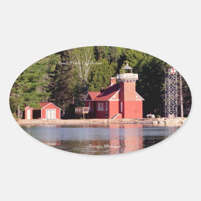 Sand Point Lighthouse Baraga autocollant (Devant)