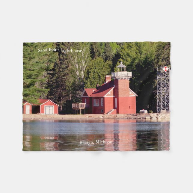 Sand Point Lighthouse Baraga polaire couverture (Devant (Horizontal))