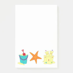 Sandcastle Shovel Pail Sand Starfish Beach Post-it