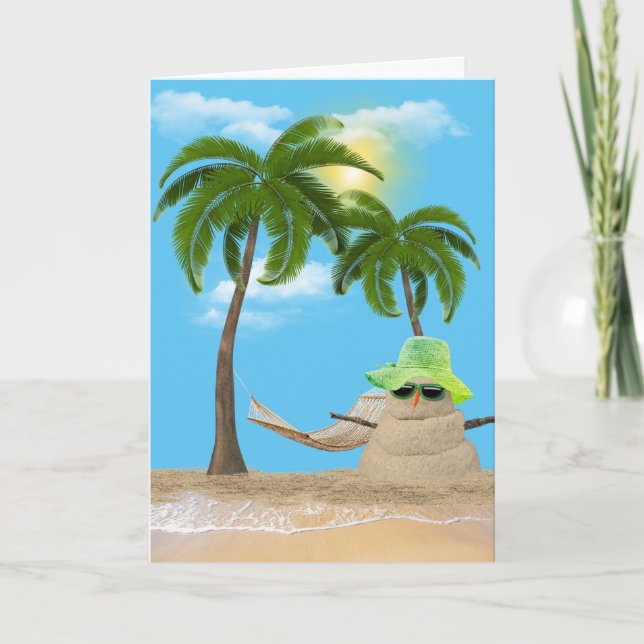Sandman Tropical Anniversaire Avec Carte Palms (Devant)