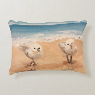 Sandpipers by the Sea Shore Accent Coussin