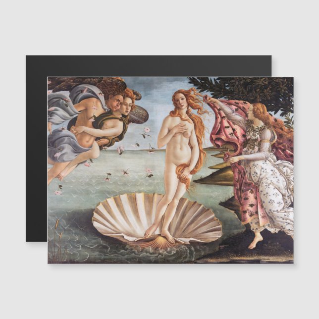 Sandro Botticelli - Carte magnétique de la naissan (Devant / Derrière)