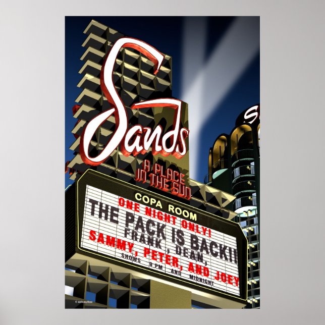 Sands Hotel Las Vegas Retro Art Poster (Devant)