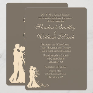 Sandstone Brown et Faire-part de mariage crème