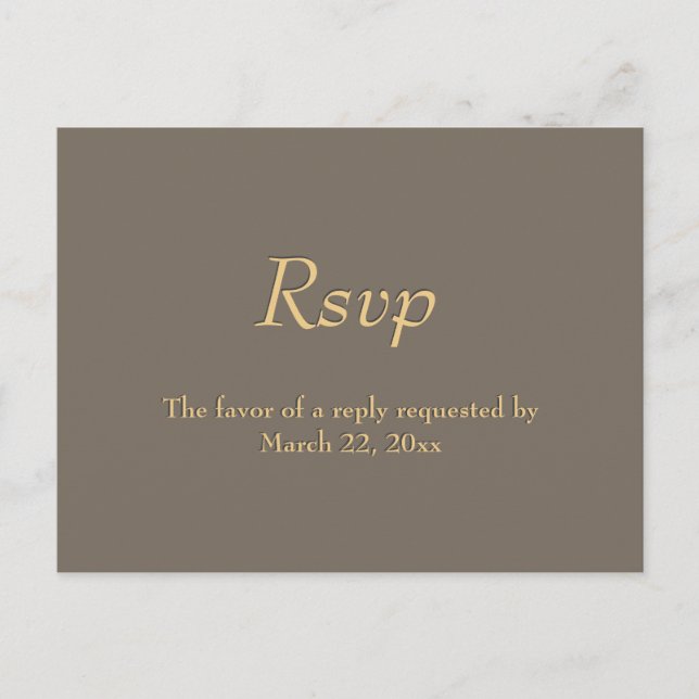 Sandstone et Gold Menu RSVP (Devant)