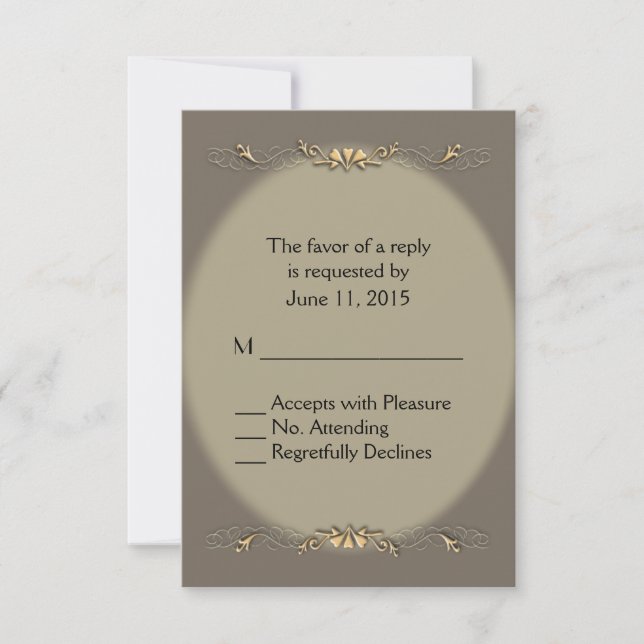Sandstone Grey et Gold RSVP (Devant)