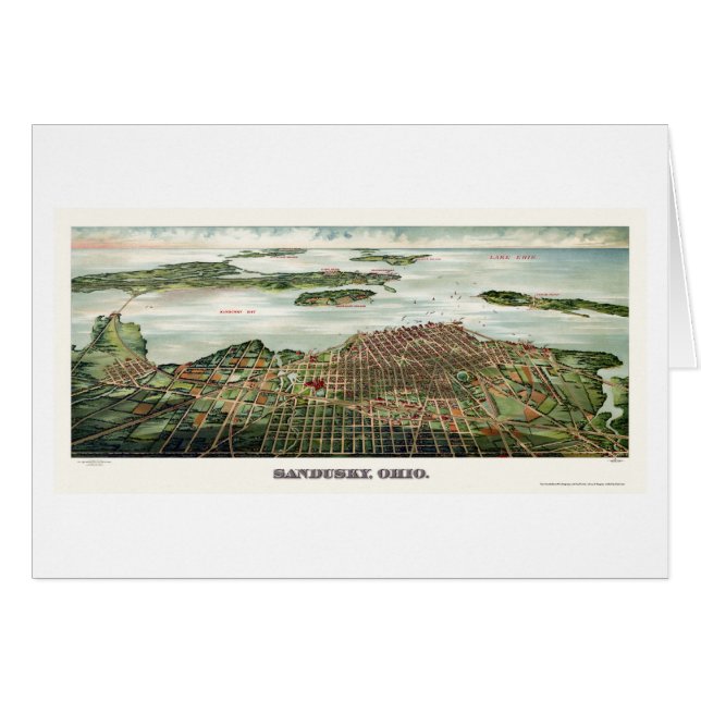 Sandusky, carte panoramique de l'OH - 1898 (Devant horizontal)