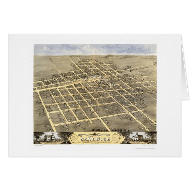 Sandwich, carte panoramique de l'IL - 1869 (Devant horizontal)