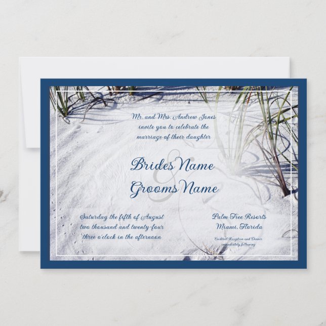 Sandy Beach Wedding Invitation (Devant)