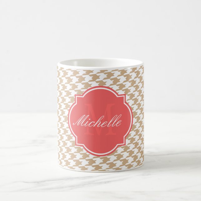 Sandy Houndstooth Monogram Mug (Centre)