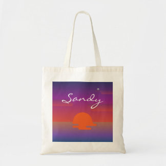 Sandy Name Tote Bag custom name personalize sunset
