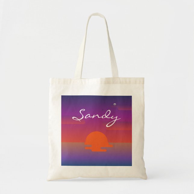 Sandy Name Tote Bag custom name personalize sunset (Devant)