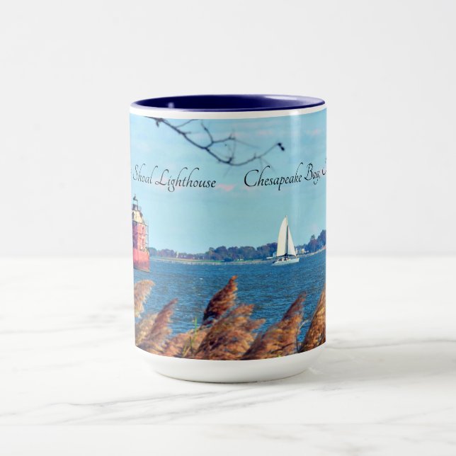 Sandy Point Shoal Lighthouse Mug en céramique (Centre)