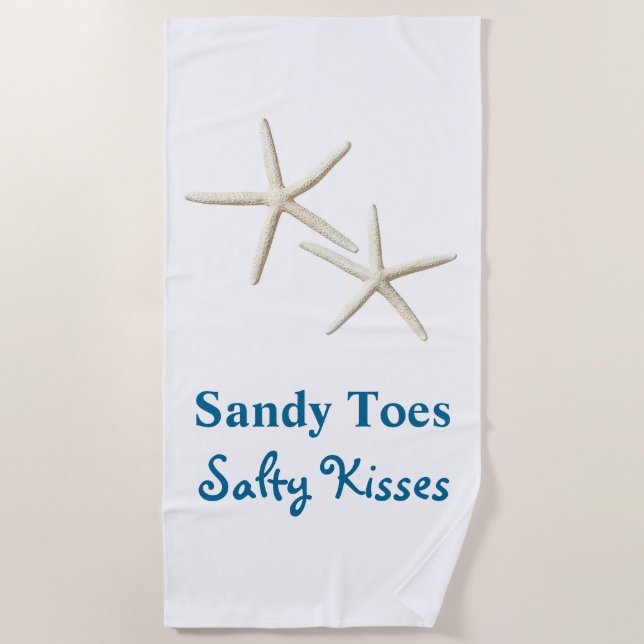 Sandy Toes Salty Kisses Serviette de plage (Devant)