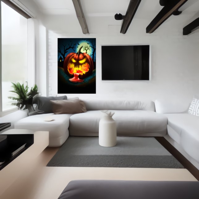 sang de puke citrouille rouge | AI Art Poster (Créateur téléchargé)
