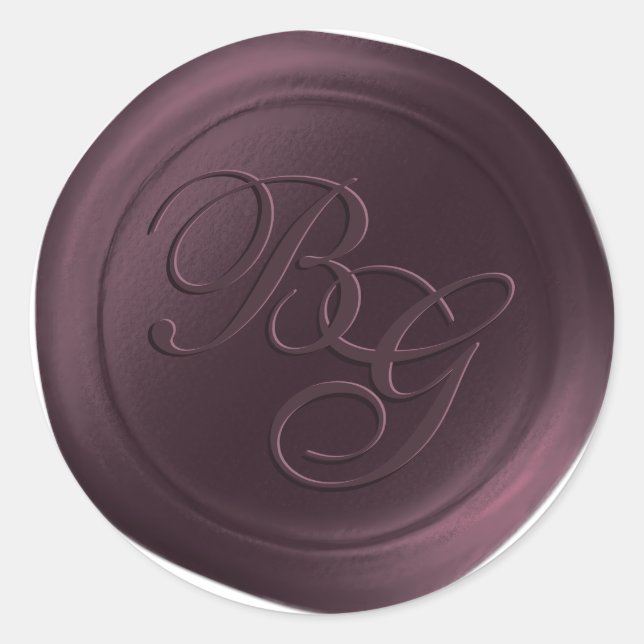 Sangria Calligraphie Monogramme Stickers Sceau de  (Devant)
