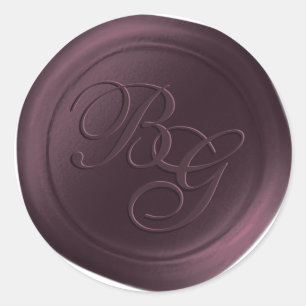 Sangria Calligraphie Monogramme Stickers Sceau de