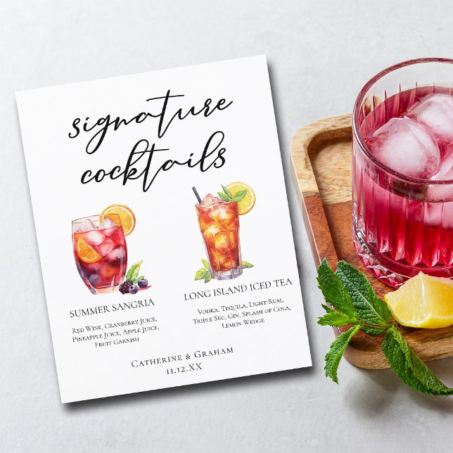 Sangria Long Island Tea Signature Cocktails Menu (Créateur téléchargé)
