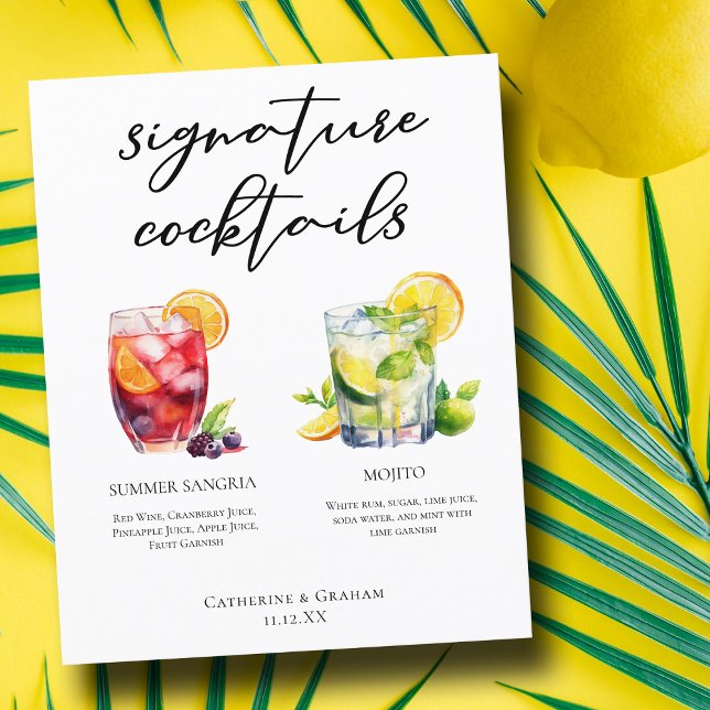 Sangria Mojito Signature Cocktails Menu Personnali (Créateur téléchargé)