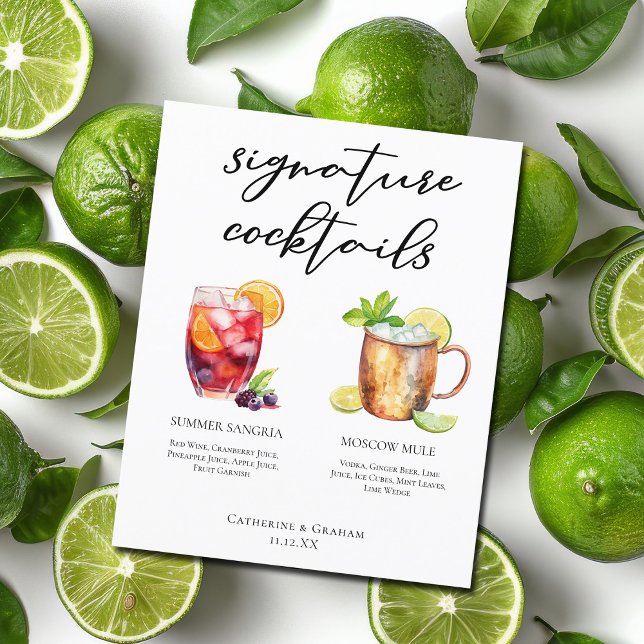 Sangria Moscow Mule Signature Cocktails Menu (Créateur téléchargé)