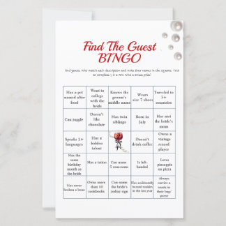 Sangria Trouvez l'invité Fête des mariées Bingo je