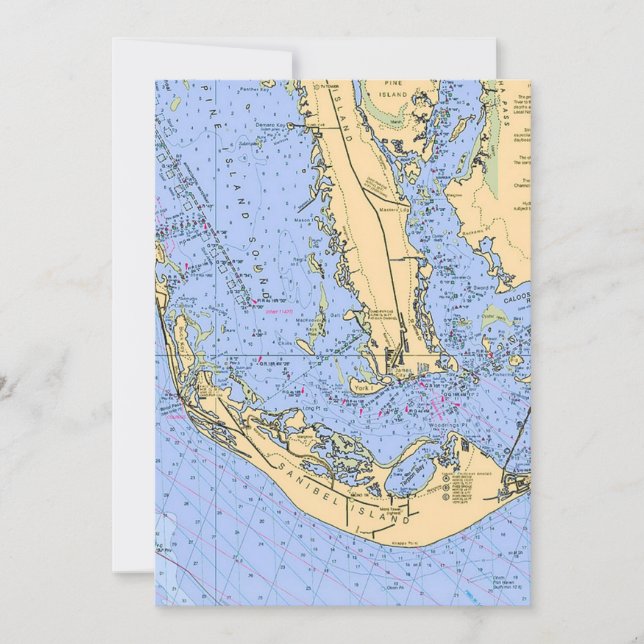 Sanibel Captiva Nautical 5x7 Big Postcard (Devant)