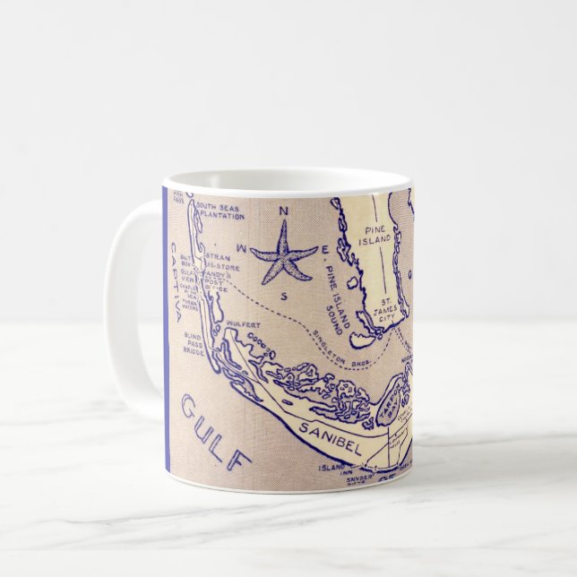 Sanibel Captival Floride carte Mug (Devant gauche)