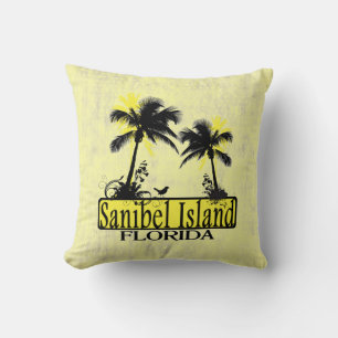Sanibel Island Florida palmier coussin décoratif