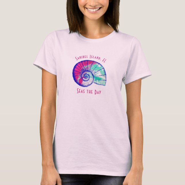 Sanibel Island Florida Pretty Seashell T-Shirt (Devant)