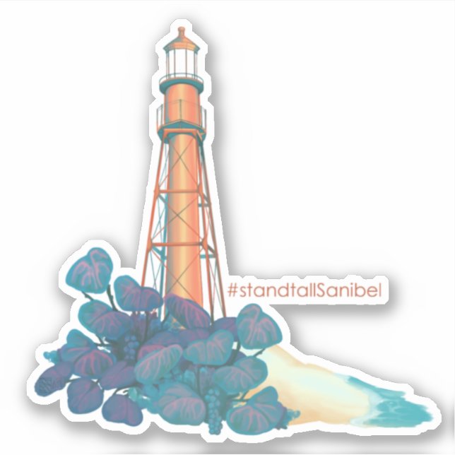Sanibel Island Lighthouse Florida Charity Sticker (Devant)