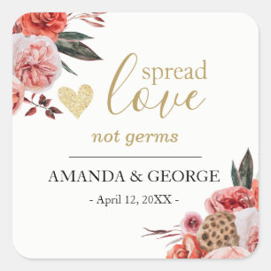 Sanitizer à la main mariage Floral étiquette Autom