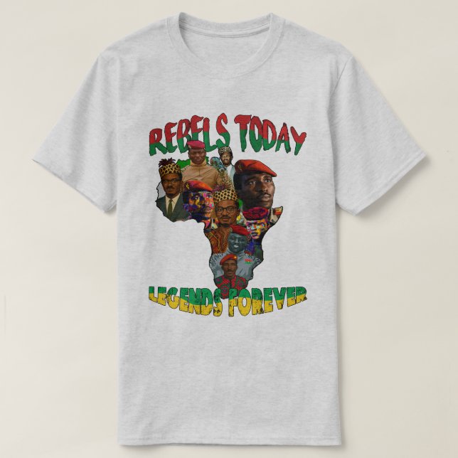 Sankara, Traoré & Lumumba Pan African map T-Shirt (Design devant)