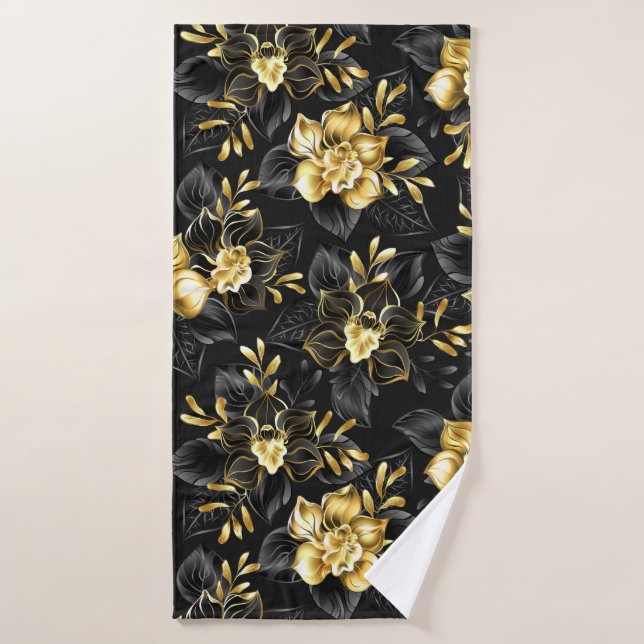 Sans couture avec orchidées de bijoux (Serviette de bain)