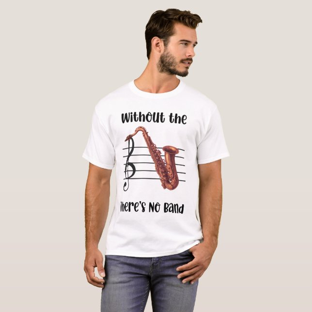 Sans le T-shirt homme saxophone (Devant entier)