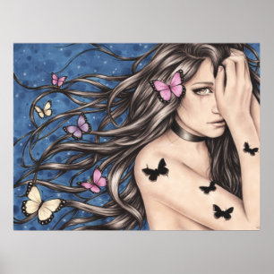 Sans mon affiche de rêves pour la fille aux papill