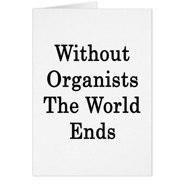 Sans organistes les extrémités du monde (Devant)