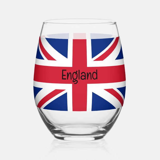 Sans Pied Drapeau britannique Union Jack Design Verre à Vin  (Recto)