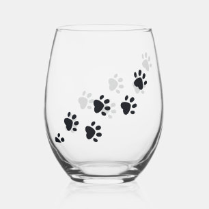 Sans Pied Empreintes de pattes Design Stemless \ Verre à vin