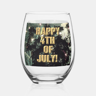 Sans Pied Feux d'artifice 13 4 juillet verre à vin